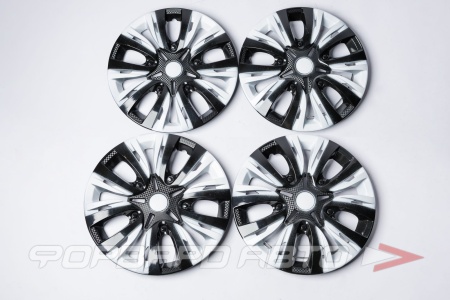 Купить Колпак колесный R16" ЛИОН чёрно-белый карбон, к-т 4шт АКС LW1629