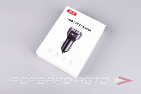 Купить Модулятор FM (трансмиттер) с bluetooth, 3.1А USB, type-c, черный XO BCC12