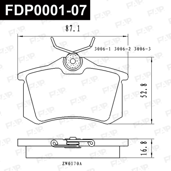 Колодки тормозные FAP FDP0001-07