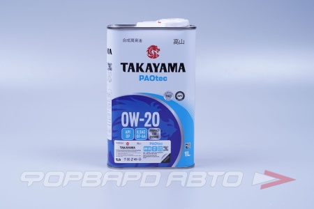 Купить Масло моторное 0W20 1л, PAOTEC SP GF-6A металл (с) TAKAYAMA 100445