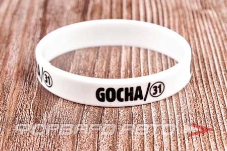 Купить Браслет силиконовый "GOCHA/31", белый, черная надпись ФОРВАРД АВТО 