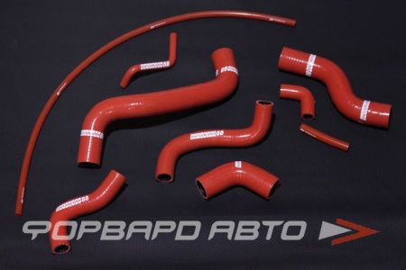 Купить Патрубки всей системы охлаждения силиконовые Toyota Celica GT-Four ST185 3S-GTE красные (8 штук) AUTOBAHN88 