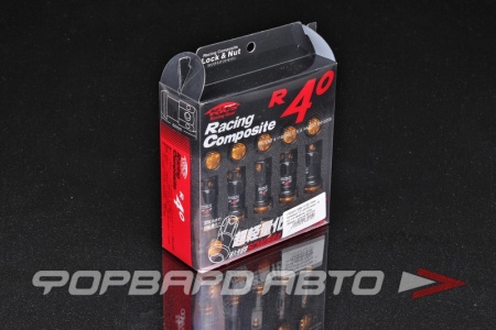 Купить Гайки колесные 12*1,5*45 конус, 16 шт. и 4 секретки, сталь, черные - золотой Kics 