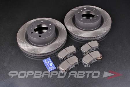 Купить Комплект колодки + диски TOYOTA Land Cruiser LC300, LEXUS LX500D/LX600 2021+, передняя ось, тормозные диски + тормозные колодки, серия HD+ DC BRAKES DC9303RDC35461S