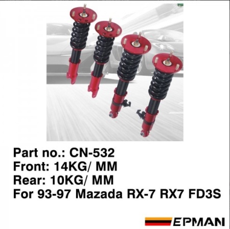 Купить Комплект подвески MAZDA RX-7 FD3S 1993-1997, пружины F: 14kg, R: 10kg EPMAN CN-532