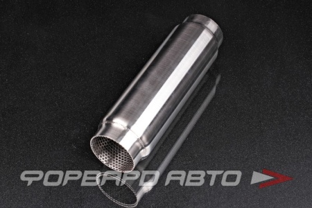 Купить Глушитель Вход = 76 мм Выход = 76 мм Длина = 300 мм, Диаметр 90 мм, Bottle Style, нержавеющая сталь SsExhaust Ss76-90-300bs