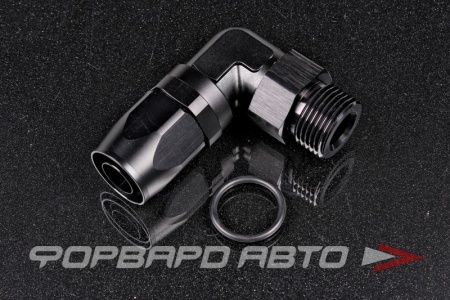 Купить Фитинг AN12 90° под шланг AN резьба ORB12, с резиновым кольцом AB88 