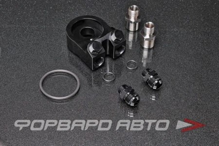 Купить Проставка адаптер под масляный фильтр с термостатом AN10, черная 3/4-16UNF / M20-P1,5 (85C) AUTOBAHN88 