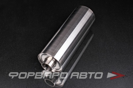 Купить Глушитель Вход = 51 мм Выход = 51 мм Длина = 350 мм, Диаметр 120 мм, нержавеющая сталь SsExhaust Ss51-120-350