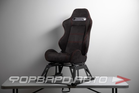 Купить Сиденье спортивное - регулируемое "полуковш" + салазки, черное, SPD STYLE, замша, ПРАВОЕ RECARO STYLE JBR1035SUE Black