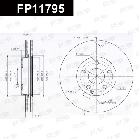 Купить Диск тормозной FAP FP11795