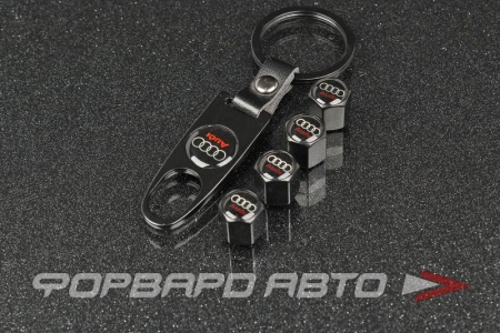 Купить Колпачок вентиля колеса AUDI брелоком, черный MELCO RS-08362