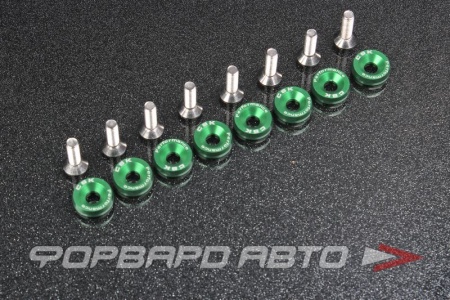 Купить Болт с декоративной шайбой М6 (8 шт) зеленой CSK PERFOMANCE ABFW-M6-GREEN