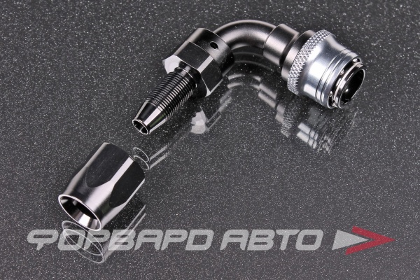 Фитинг AN6 90°, под шланг AN, быстросъемный (quick release) "мама" (female) AB88 