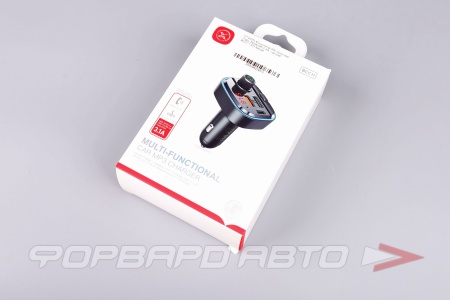 Купить Модулятор FM (трансмиттер), bluetooth,2.4А  черный XO BCC11