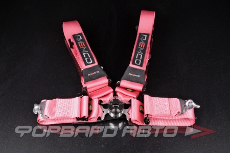 Купить Ремни 4-х точечные, 3"+2" розовый RAEMCO C-4PK-H-ML