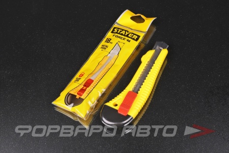 Купить Нож 18мм с выдвижным  сегментированным лезвием STAYER 0913